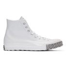 Converse White Leather Chuck 70 Mission V Hi Sneakers