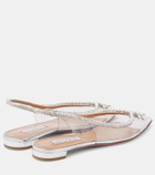 Aquazzura Seduction crystal-embellished PVC slingback flats