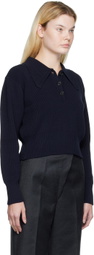 DRAE Navy Point-Collar Polo