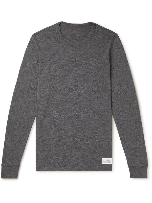 Photo: Visvim - Sport Lakota Slim-Fit Logo-Appliquéd Wool-Jersey T-Shirt - Gray