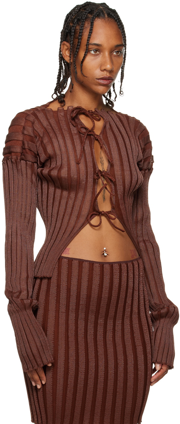 【フォローで10%オフ】 A. Roege Hove カーディガン a. roege hove Burgundy Katrine Cardigan a. roege hove