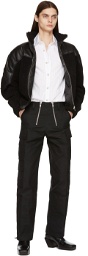 GmbH Black Fleece & Faux-Leather Jacket