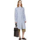 Loewe Blue and White Striped Linen Long Shirt