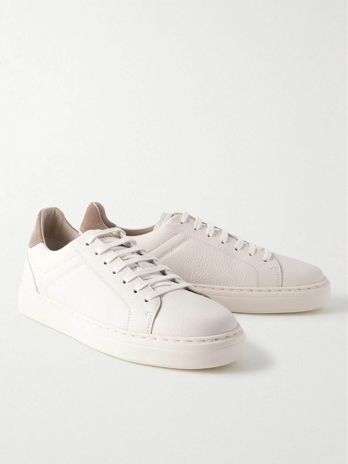 Brunello Cucinelli - Suede-Trimmed Full-Grain Leather