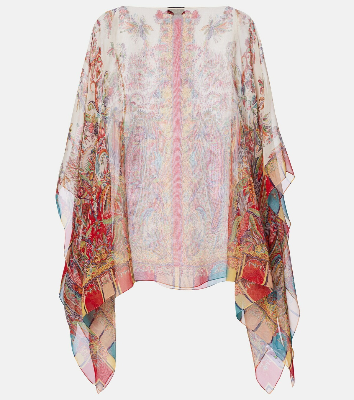 Etro Printed silk cape