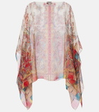 Etro Printed silk cape