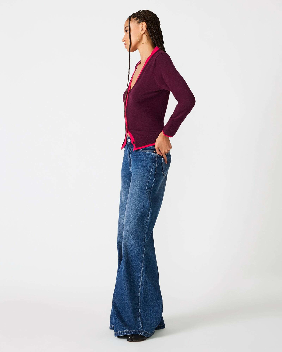 Steve Madden Arwen Cardigan in Purple