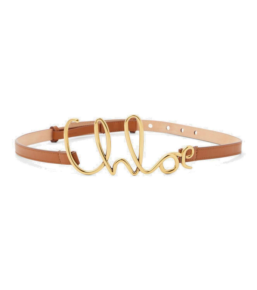 Chloé Script Small logo leather belt Chloe