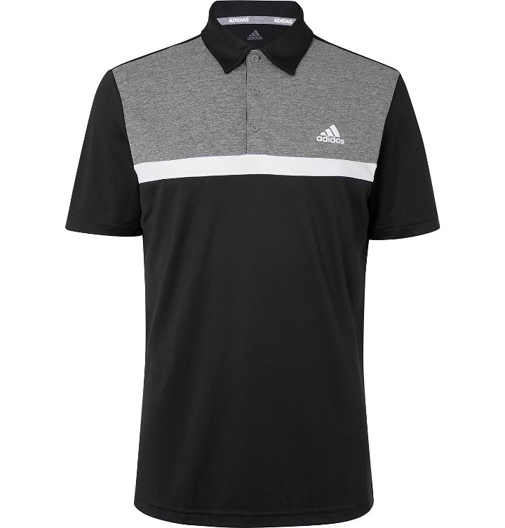 Photo: Adidas Golf - Novelty Colour-Block Jersey Golf Polo Shirt - Black