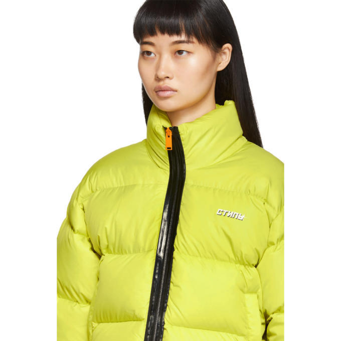 Heron Preston Yellow Down Cropped Puffer Jacket Heron Preston