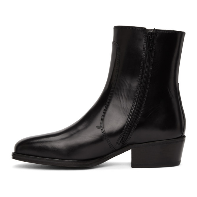 Lemaire Black Leather Zipped Boots Lemaire