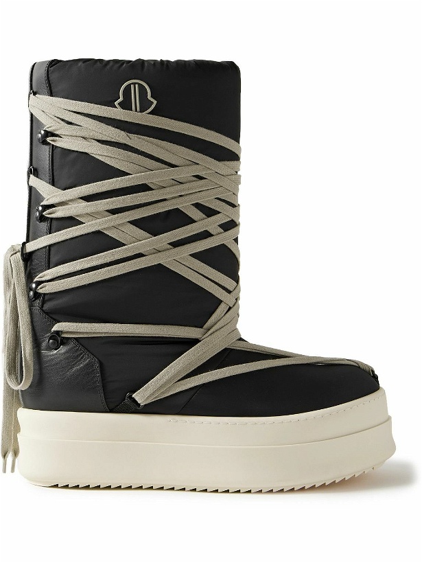 Photo: Moncler - Bigrocks Leather-Trimmed Nylon Platform Boots - Black