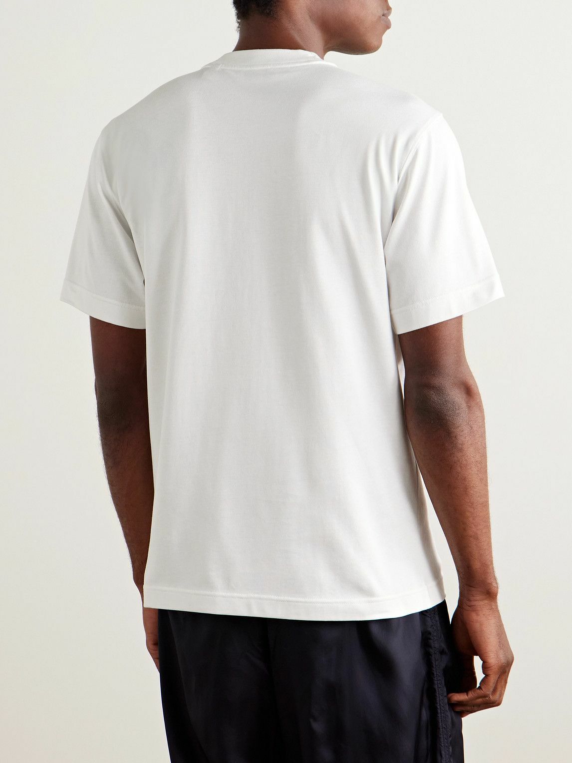 Burberry - Slim-Fit Logo-Print Cotton-Jersey T-Shirt - White Burberry