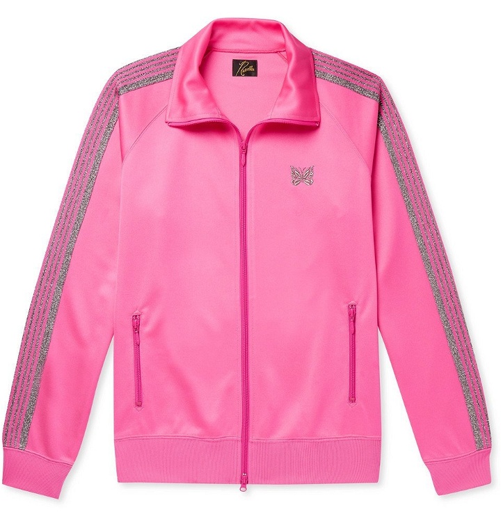 Photo: Needles - Glittered Webbing-Trimmed Tech-Jersey Track Jacket - Pink