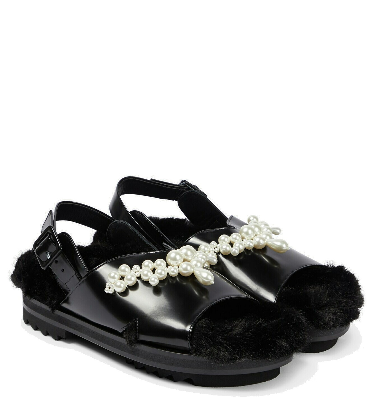 24PF new/Simone Rocha 装飾レザートングサンダル Sandal Black 24PF new/Simone Rocha 装飾レザートングサンダル Sandal Black