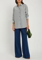 Forte_forte Striped Woven Shirt Navy