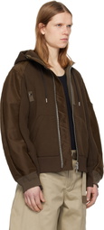 sacai Brown Sponge Sweat Hoodie