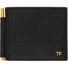 TOM FORD Black Small Grain Leather Money Clip Wallet