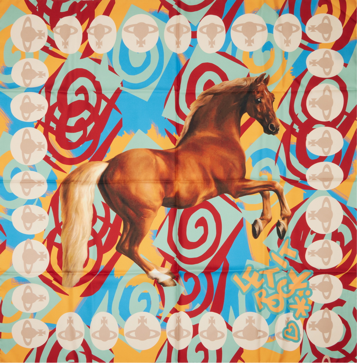 Vivienne Westwood Multicolor Horse Square Scarf