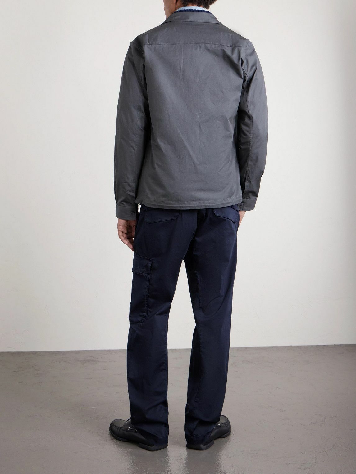C.P. Company - Straight-Leg Logo-Appliquéd Cotton-Blend Cargo Trousers - Blue