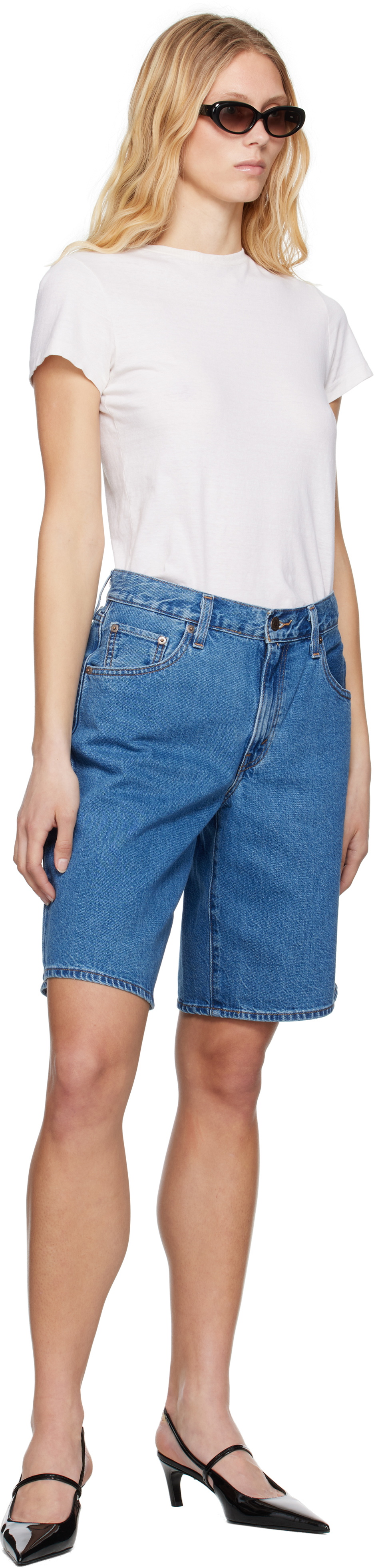 Levi's Blue Baggy Dad Denim Shorts