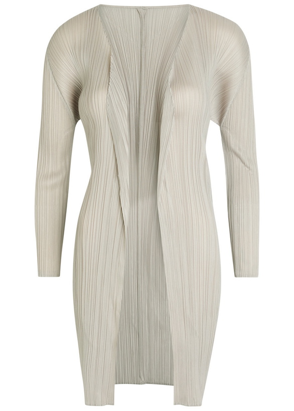 Photo: Pleats Please Issey Miyake Pleated Woven Coat Beige