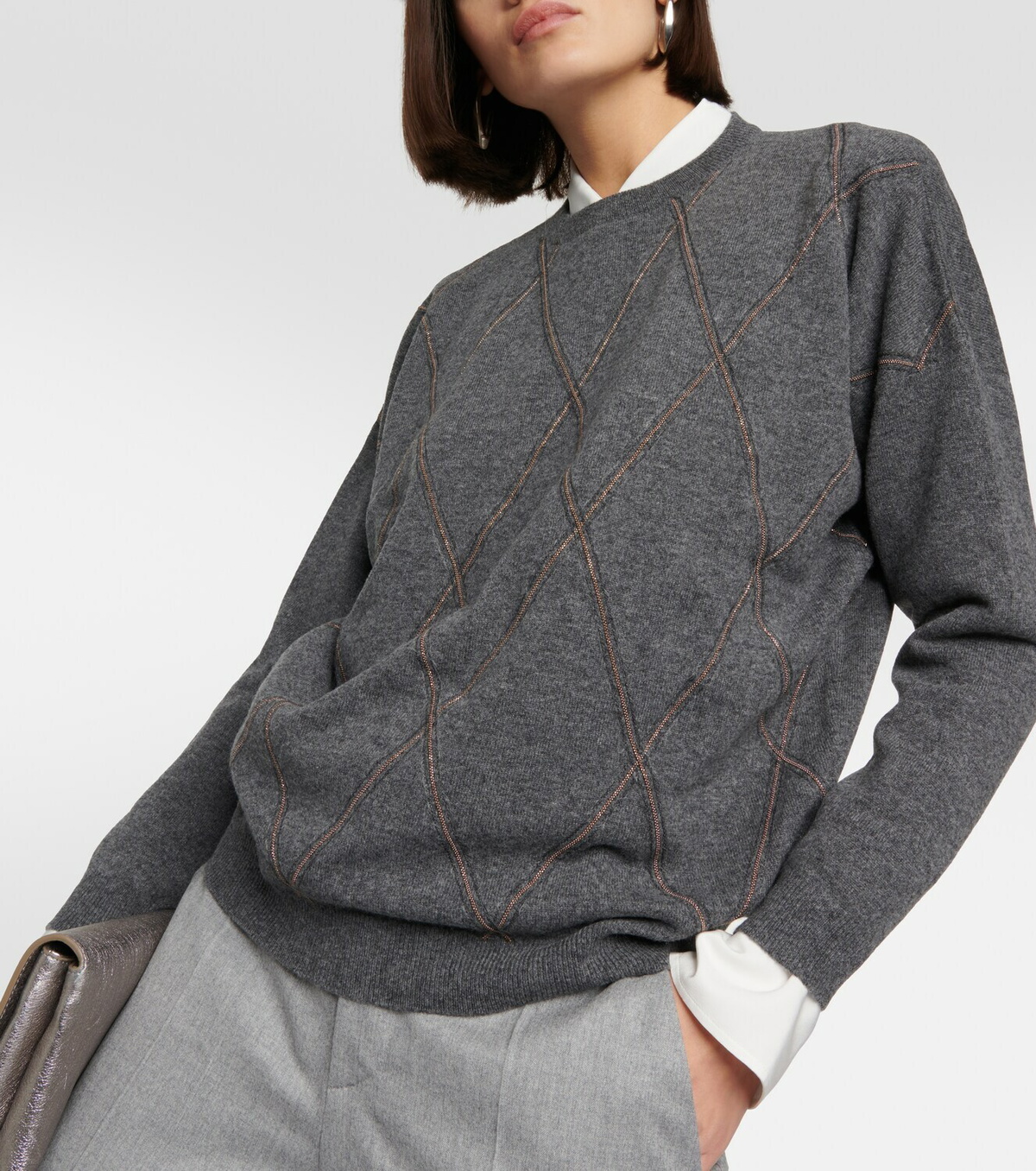 Brunello Cucinelli Sequined wool and cashmere sweater