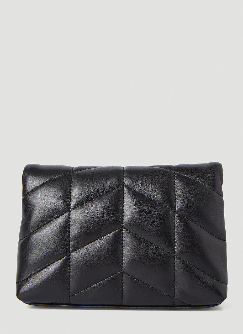 Puffy Pouch Clutch Bag in Black Saint Laurent