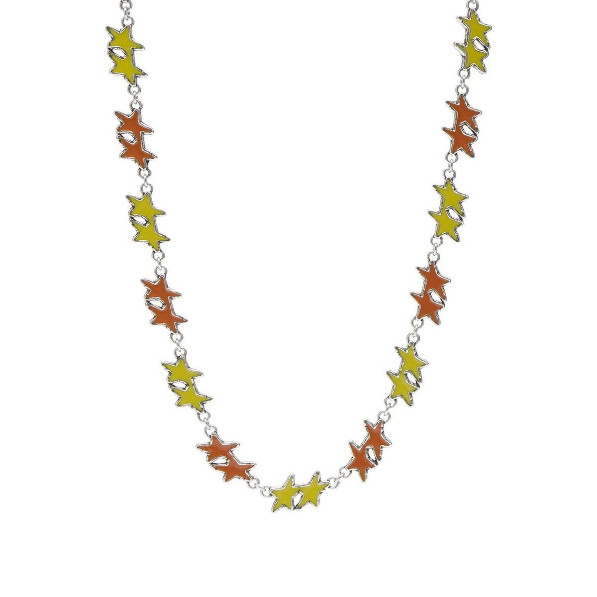 TwoJeys Melted Stars Necklace in Yellow/Orange 