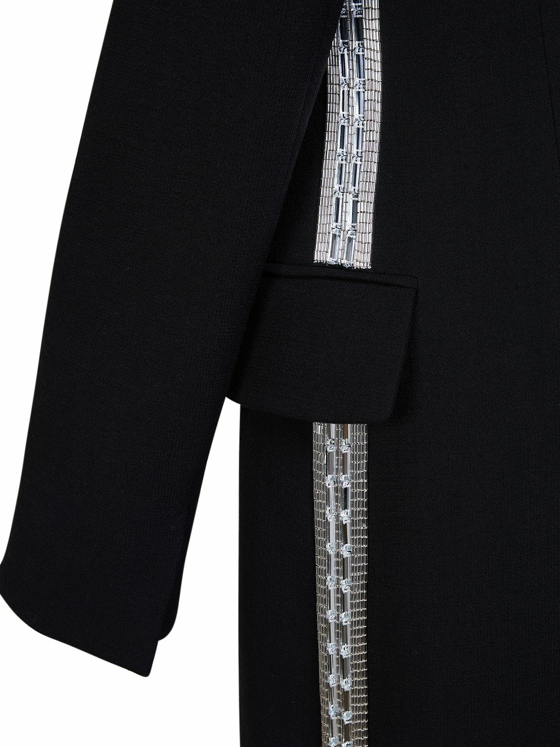 CHLOÉ Embellished Wool Crepe Long Coat