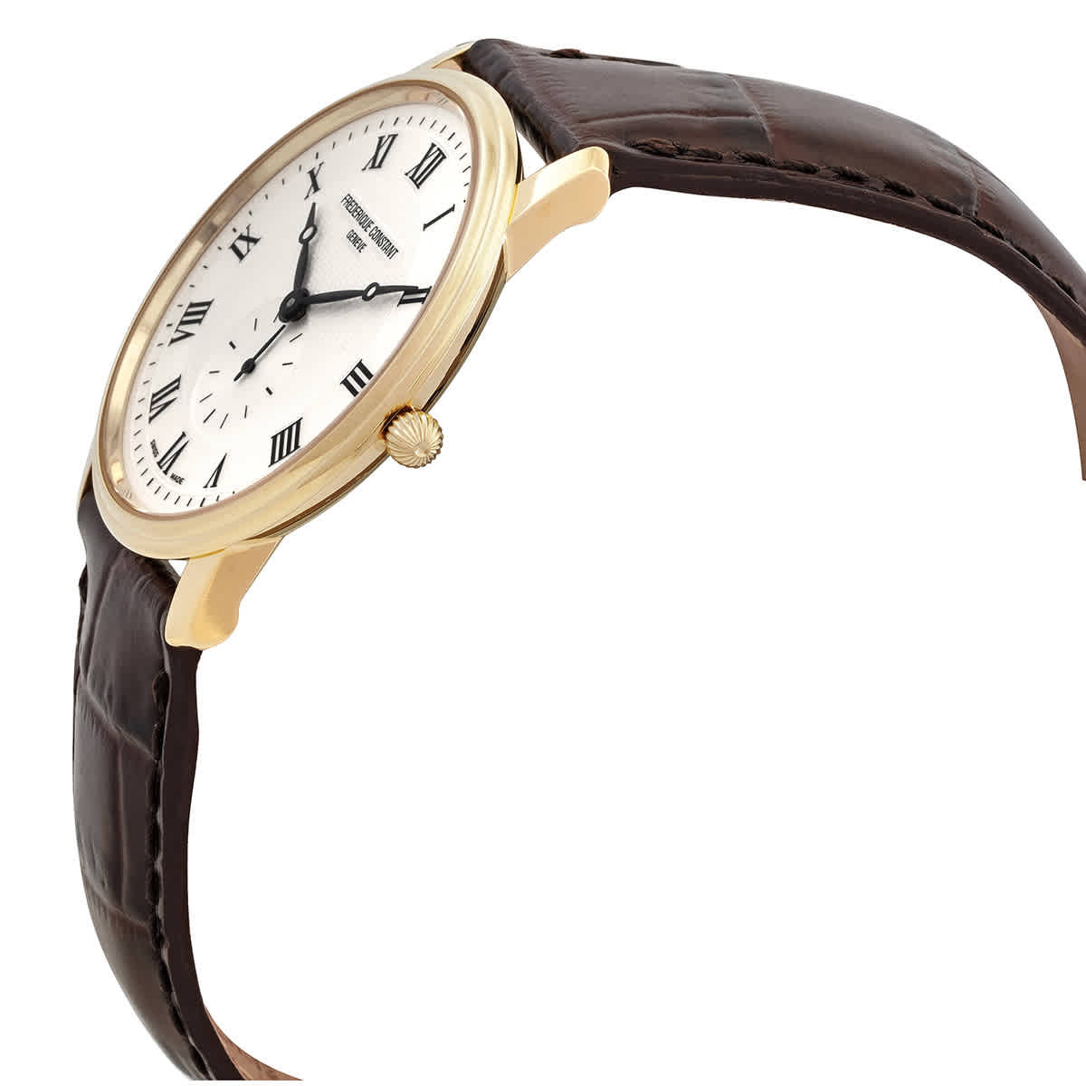 Frederique Constant Slim Line Silver Dial Gold-Plated Unisex Watch 235M4S5
