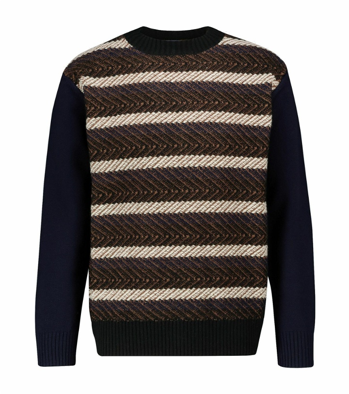 Photo: Junya Watanabe - Striped wool crewneck sweater