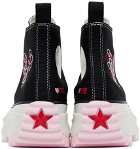Converse Black Run Star Hike Embroidered Hearts Sneakers