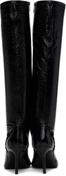 Courrèges Black Oblique Vinyl Tall Boots