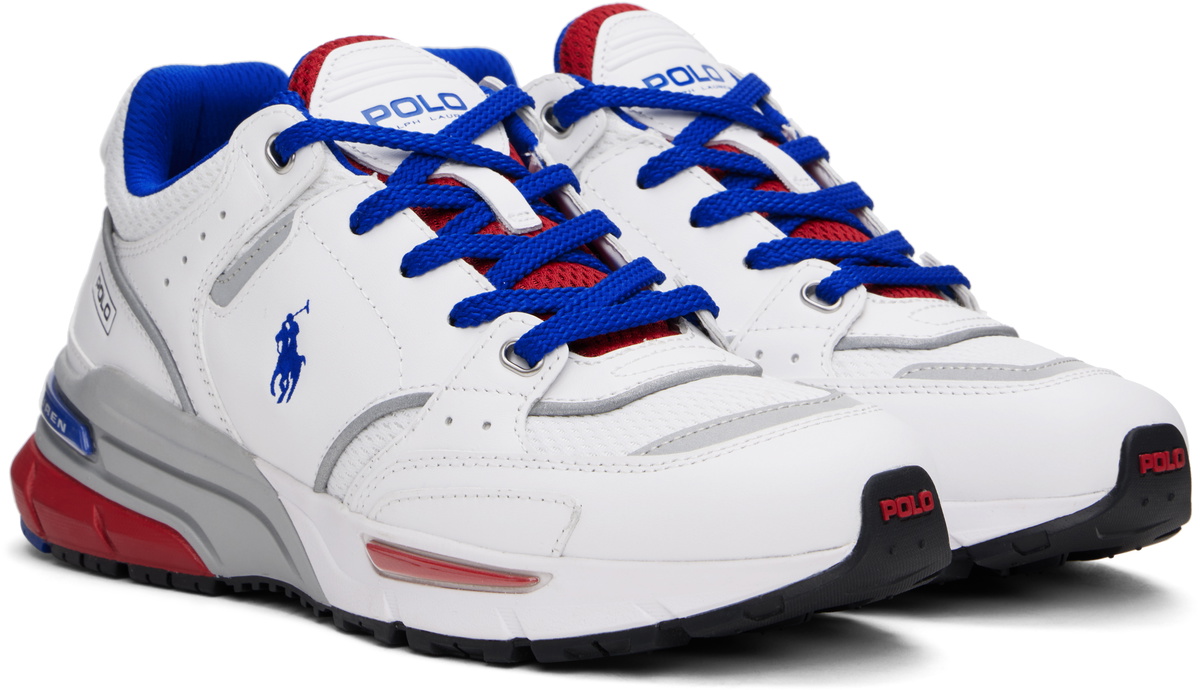 Polo Ralph Lauren White & Red Trackster 200 Sneakers Polo