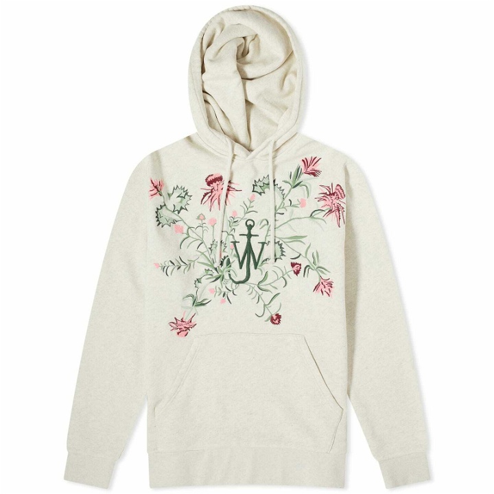 Photo: JW Anderson Men's Pol Thistle Embroidery Hoodie in Oatmeal Melange