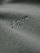 Frame - Logo-Embroidered Cotton-Blend Jersey Hoodie - Gray