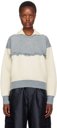Cawley Off-White & Blue Amelia Sweater