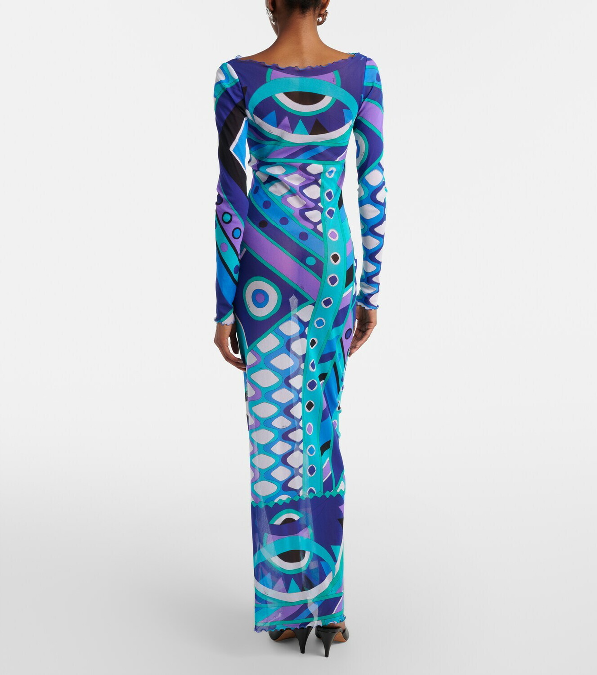 Pucci Vivara ruffled tulle maxi dress