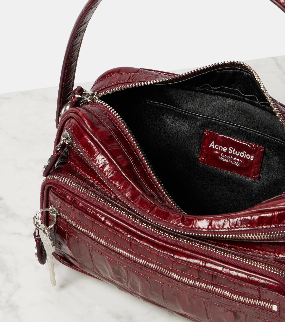 Acne Studios Camero croc-effect leather shoulder bag Acne Studios