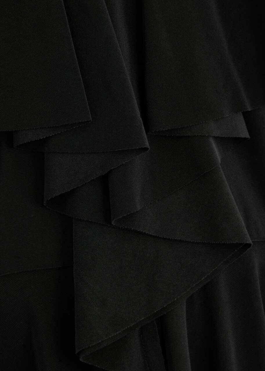 Norma Kamali Ruffled Jersey Mini Dress Black