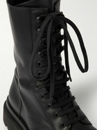 Bottega Veneta - Leather Lace-Up Boots - Black