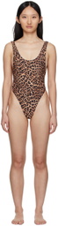 Reina Olga Brown Leopard Funky One-Piece Swimsuit