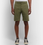 NN07 - Crown Garment-Dyed Cotton-Blend Twill Shorts - Army green