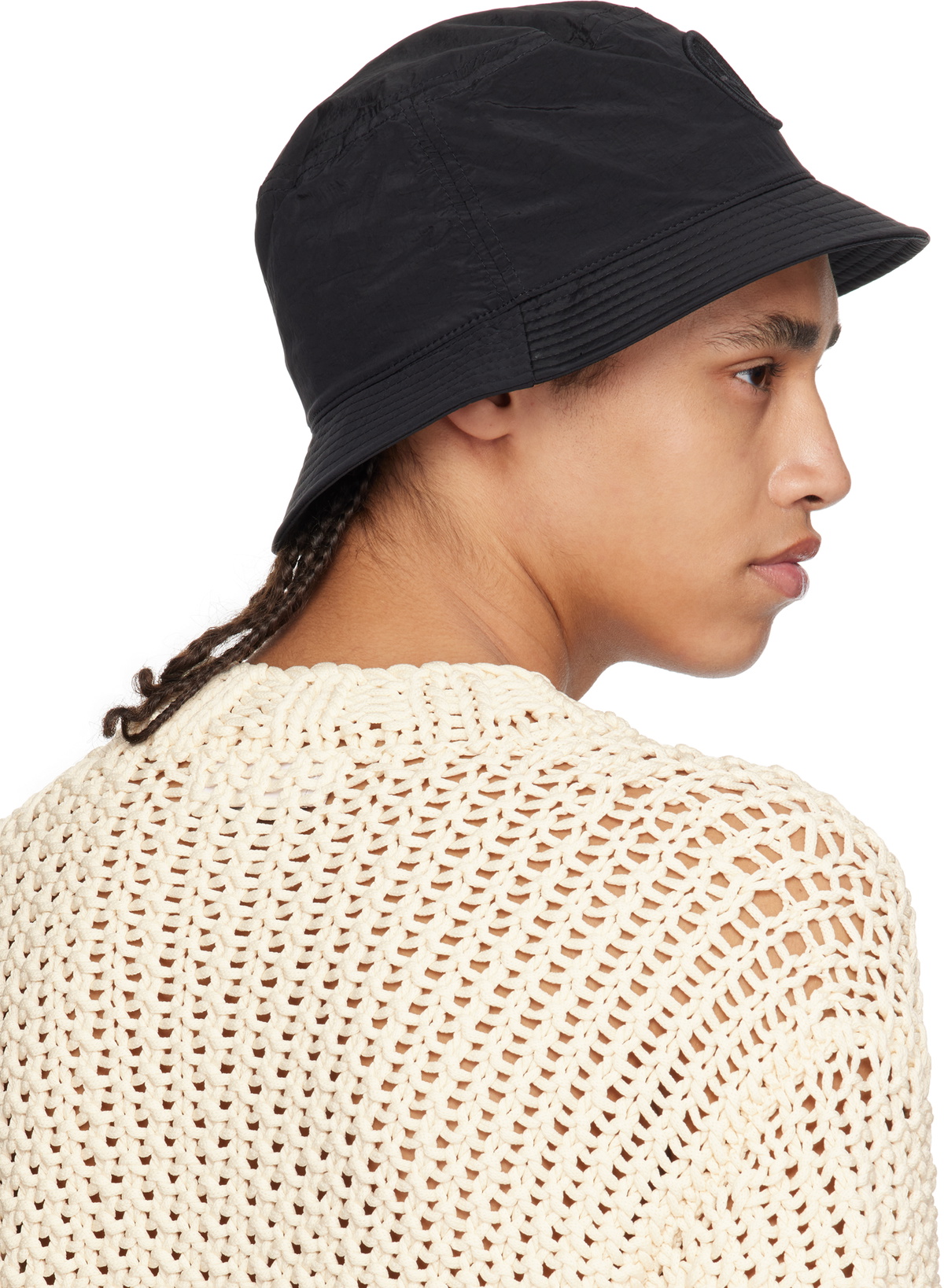 Stone Island Black Nylon Metal Bucket Hat Stone Island