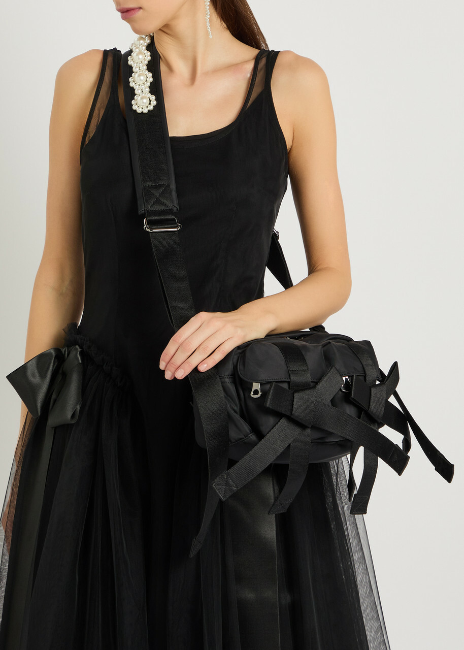 Simone Rocha Bow and Bead-embellished Nylon Cross-body Bagossbag - Black - One Size