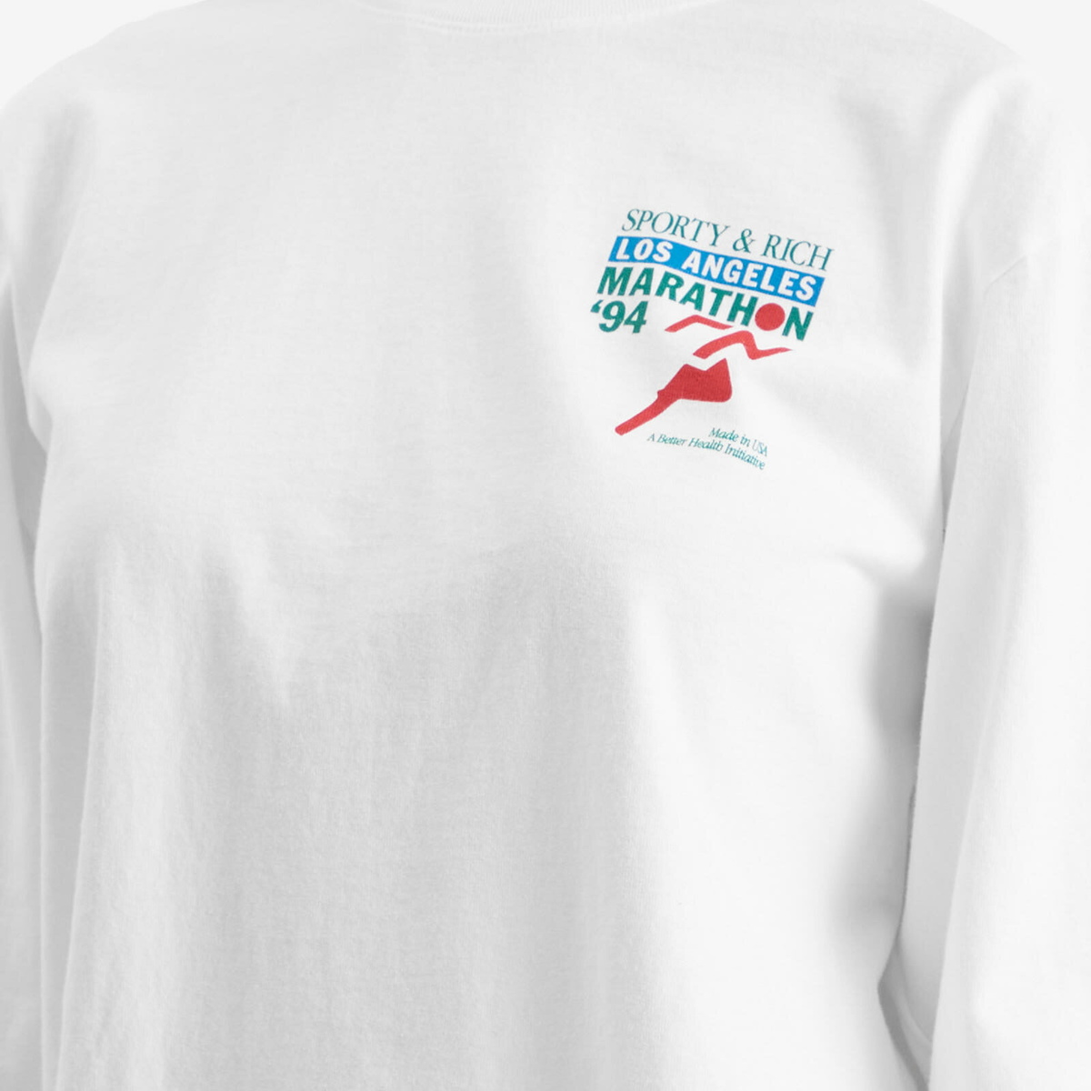 Sporty & Rich Women's LA Marathon Long Sleeve T-Shirt in White