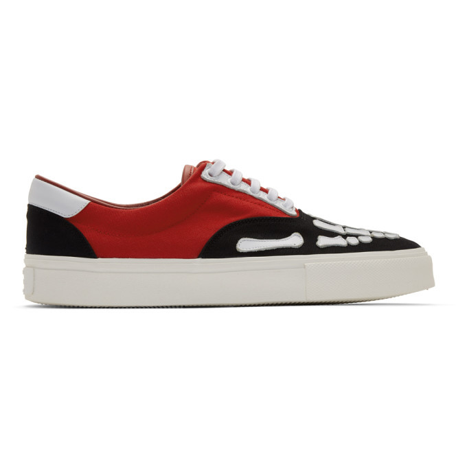 Amiri Black and Red Skeleton Toe Sneakers Amiri