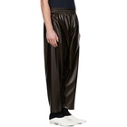 Hed Mayner Brown Faux-Leather Trousers