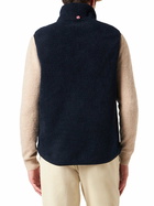MC2 Saint Barth Man Blue Sherpa Vest Jacket With Check Patch Pockets